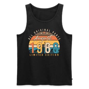 Vintage 1968 August - Men's Premium Organic Tank Top - black - Front - Michal (187cm)