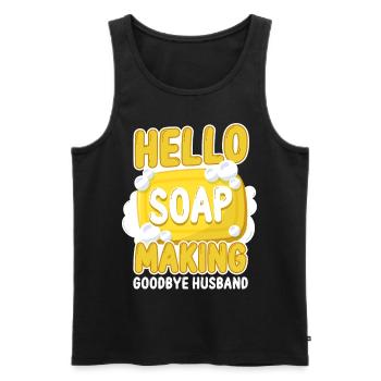 Soap Making Crafting Hello Soap - Männer Premium Bio Tank Top - Schwarz - Vorne - Michal (187cm)
