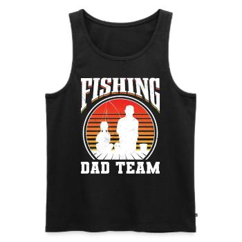 Fishing Papa Team Angler Fisherman Fishing Father - Men's Premium Organic Tank Top - black - Front - AI Model Male 178 light (178cm)