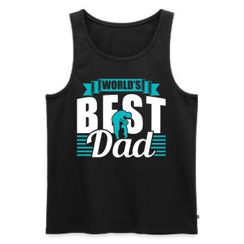 Der Beste Vater Der Welt Papi Papa Vater Tag - Männer Premium Bio Tank Top - Schwarz - Vorne - Michal (187cm)