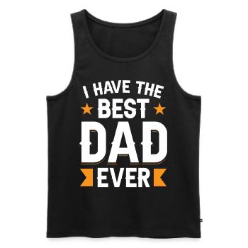 J’ai le meilleur père papa de tous les temps - Débardeur bio Premium Homme - noir - Devant - Michal (187cm)