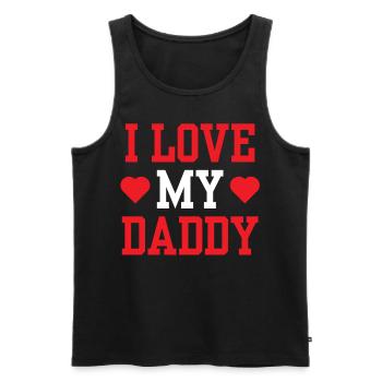 I Love My Daddy Father Papa Dad Father Day - Men's Premium Organic Tank Top - black - Front - Michal (187cm)