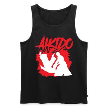 Aikido Martial Arts Fighter Martial Arts Lovers - Men's Premium Organic Tank Top - black - Front - Michal (187cm)