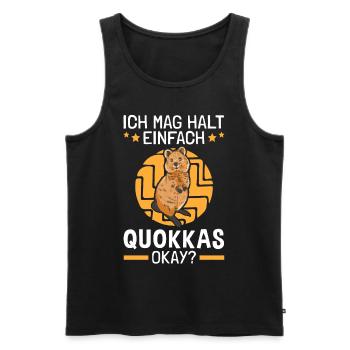 Mag einfach Quokkas Kurzschwanzkänguru - Männer Premium Bio Tank Top - Schwarz - Vorne - AI Model Male 178 light (178cm)