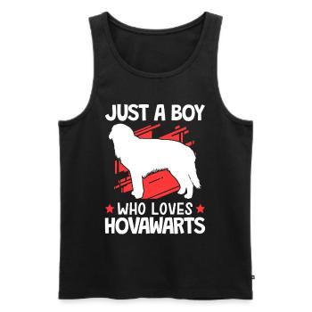 Le garçon le Hovawart aime le chien fermier allemand - Débardeur bio Premium Homme - noir - Devant - Michal (187cm)