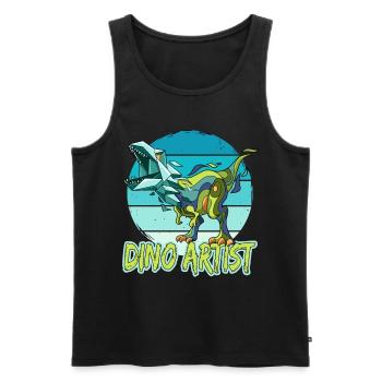 Dino Artist Dinosaurier Kunst Tyrannosaurus - Männer Premium Bio Tank Top - Schwarz - Vorne - Michal (187cm)