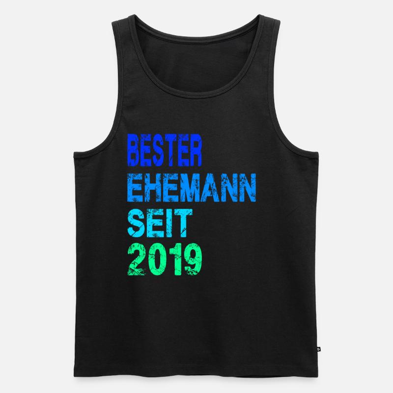 Bester Ehemann seit 2019 - Männer Premium Bio Tank Top - Schwarz