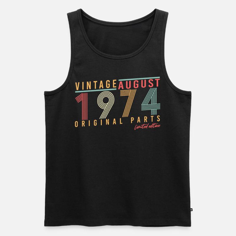 1974 Im August Retro - Männer Premium Bio Tank Top - Schwarz