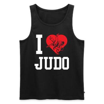 J’adore Judo Arts Martiaux Judoka Arts Martiaux Hobby - Débardeur bio Premium Homme - noir - Devant - AI Model Male 178 light (178cm)