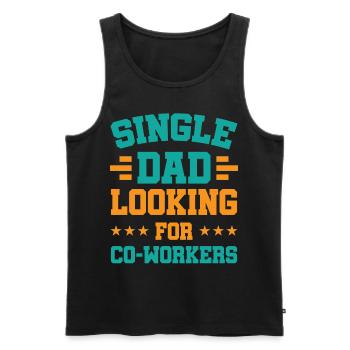 Single Father Daddy Papa Single Parent - Men's Premium Organic Tank Top - black - Front - AI Model Male 178 light (178cm)