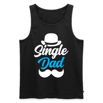 Single Father Papa Papi Single Parent - Men's Premium Organic Tank Top - black - Front - AI Model Male 178 light (178cm)