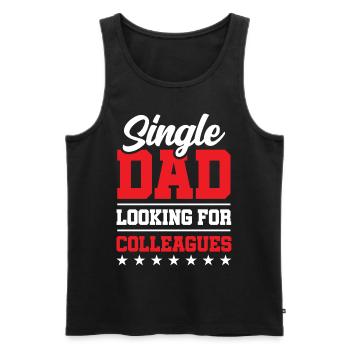 Single Father Daddy Papa Single Parent - Men's Premium Organic Tank Top - black - Front - AI Model Male 178 light (178cm)