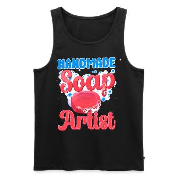 Soap Making Crafting Handmade Soap - Männer Premium Bio Tank Top - Schwarz - Vorne - AI Model Male 178 light (178cm)