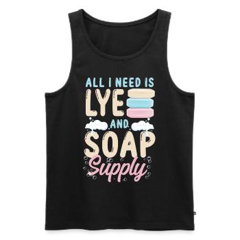 Soap Making Crafting All I Need Is - Men's Premium Organic Tank Top - black - Front - Michal (187cm)