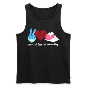 Soap Making Crafting Peace Love - Men's Premium Organic Tank Top - black - Front - Michal (187cm)
