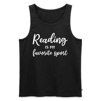 La lecture est mon sport préféré - Book Lover Book - Débardeur bio Premium Homme - noir - Devant - AI Model Male 178 light (178cm)