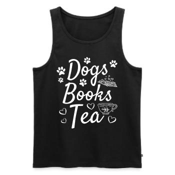 Dogs Books Tea Book Reading Book Lover Dog Owner - Männer Premium Bio Tank Top - Schwarz - Vorne - Michal (187cm)