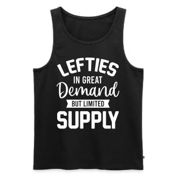 Lefty - Lefties In Great Demand But Limited Supply - Men's Premium Organic Tank Top - black - Front - AI Model Male 178 light (178cm)