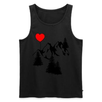Warm Alps Mountains Alm Greetings Tyrol Mountains Nature - Men's Premium Organic Tank Top - black - Front - AI Model Male 178 light (178cm)