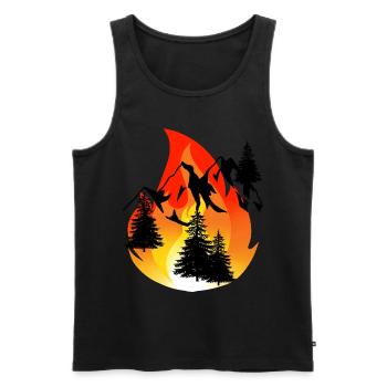 Inferno Feuer Löschen Feuerwehr Feuerwehrmann Berg - Männer Premium Bio Tank Top - Schwarz - Vorne - AI Model Male 178 light (178cm)