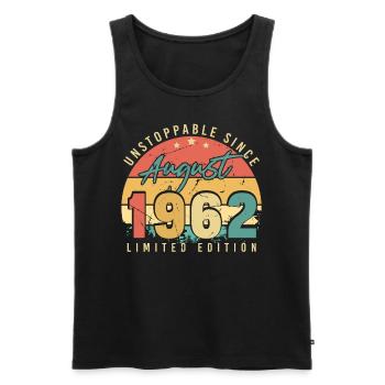 1962 In August 60th birthday - Men's Premium Organic Tank Top - black - Front - Michal (187cm)