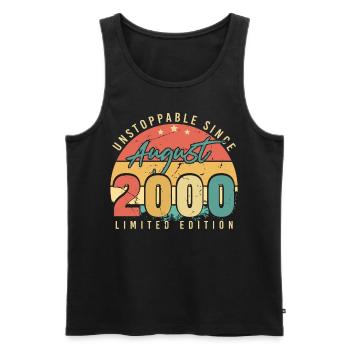 Geburtstagsgruss Für August 2000 - Männer Premium Bio Tank Top - Schwarz - Vorne - Michal (187cm)
