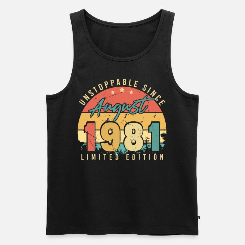 1981 En août Millésime - Débardeur bio Premium Homme - noir