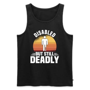 Amputiert Invalide Prothese Handicap Rollstuhl - Männer Premium Bio Tank Top - Schwarz - Vorne - AI Model Male 178 light (178cm)