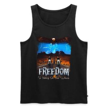 Moto Freedom Vintage Classic Biker - Débardeur bio Premium Homme - noir - Devant - Michal (187cm)