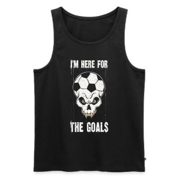 Je suis ici pour les buts du crâne de fan de football - Débardeur bio Premium Homme - noir - Devant - Michal (187cm)