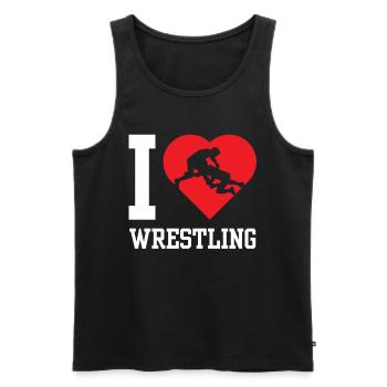 Ich Liebe Wrestling Ringen Ringer Ringkampf - Männer Premium Bio Tank Top - Schwarz - Vorne - AI Model Male 178 light (178cm)