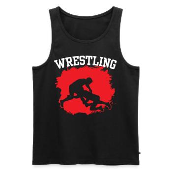 Ringen Wrestler Ringsport Ringkampf Ringer - Männer Premium Bio Tank Top - Schwarz - Vorne - AI Model Male 178 light (178cm)