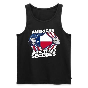 Les Américains jusqu’à la sécession des Texans du Texas - Débardeur bio Premium Homme - noir - Devant - AI Model Male 178 light (178cm)