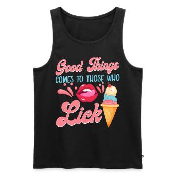 Ice Cream Cone Mouth Tongue Good - Männer Premium Bio Tank Top - Schwarz - Vorne - Michal (187cm)
