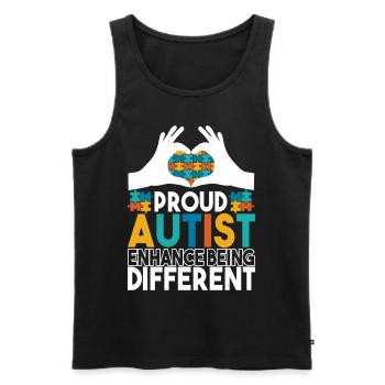 Autistic Autism Autistic - Men's Premium Organic Tank Top - black - Front - AI Model Male 178 light (178cm)