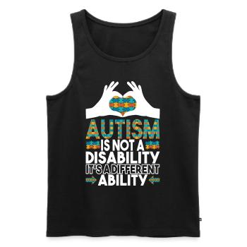 Autistic Autism Autistic - Men's Premium Organic Tank Top - black - Front - AI Model Male 178 light (178cm)