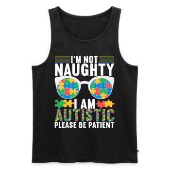 Autistic Autism Autistic - Men's Premium Organic Tank Top - black - Front - AI Model Male 178 light (178cm)
