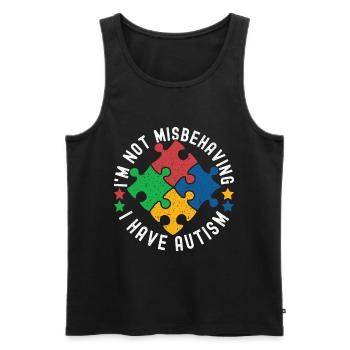 Autistic Autism Autistic - Men's Premium Organic Tank Top - black - Front - AI Model Male 178 light (178cm)