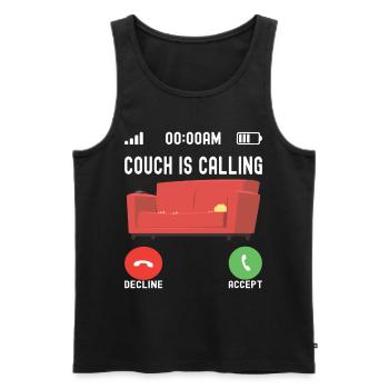 Faulheit Faulenzer Langschäfer Couch - Männer Premium Bio Tank Top - Schwarz - Vorne - Michal (187cm)
