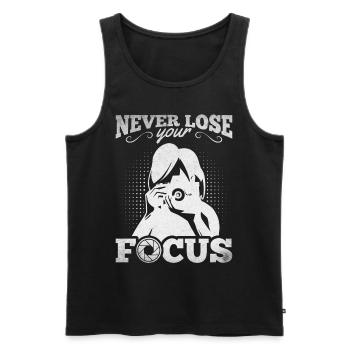 Photographer Camera Funny Photographer Never Lose - Men's Premium Organic Tank Top - black - Front - Michal (187cm)