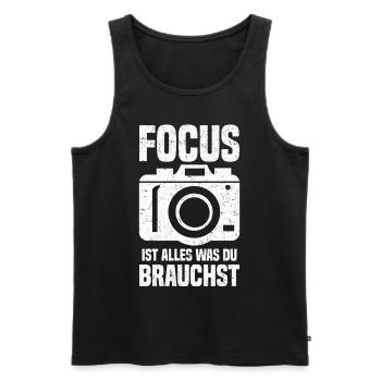 Fotograf Focus ist alles was du brauchst - - Männer Premium Bio Tank Top - Schwarz - Vorne - Michal (187cm)