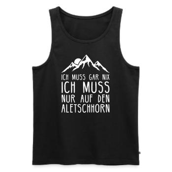 Aletschhorn I Berg in der Schweiz für Wanderer - Männer Premium Bio Tank Top - Schwarz - Vorne - Michal (187cm)