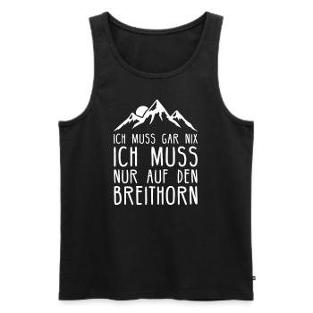 Breithorn I Berg in der Schweiz für Wanderer - Männer Premium Bio Tank Top - Schwarz - Vorne - Michal (187cm)