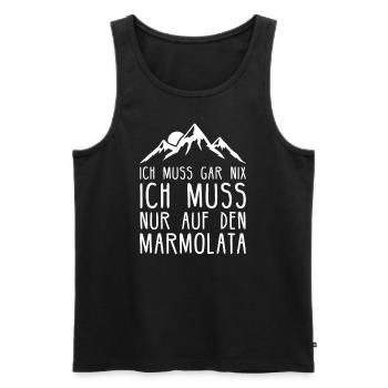 Marmolata I Berg in Italien für Wanderer - Männer Premium Bio Tank Top - Schwarz - Vorne - AI Model Male 178 light (178cm)