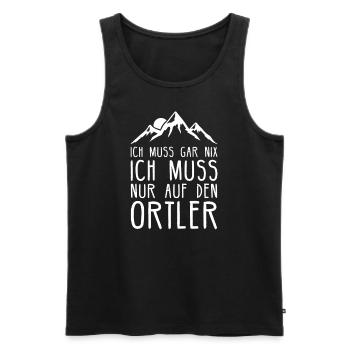 Orteler I Berg in Italien für Wanderer - Männer Premium Bio Tank Top - Schwarz - Vorne - Michal (187cm)
