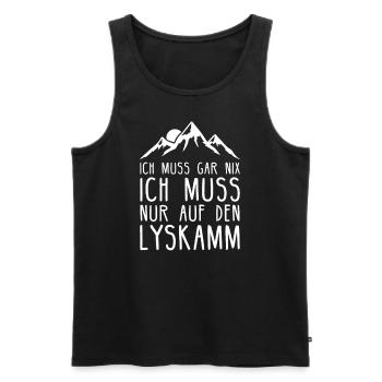 Lyskamm I Berg in der Schweiz für Wanderer - Männer Premium Bio Tank Top - Schwarz - Vorne - Michal (187cm)