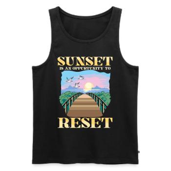 Sunset Is An Oppurtunity To Reset für einen - Männer Premium Bio Tank Top - Schwarz - Vorne - AI Model Male 178 light (178cm)