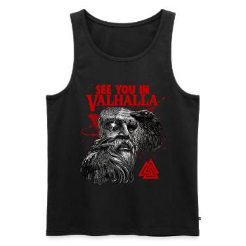Viking Blood Odin Und Raben Wikinger Kultur - Männer Premium Bio Tank Top - Schwarz - Vorne - AI Model Male 178 light (178cm)