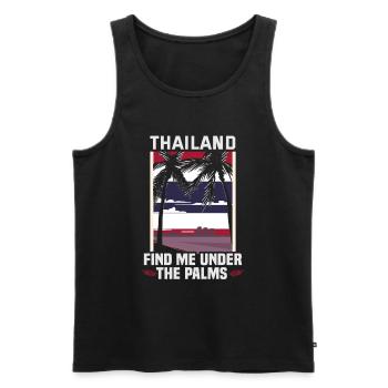 Thaïlande Beach Holiday by the Sea Design Beach Motif - Débardeur bio Premium Homme - noir - Devant - AI Model Male 178 light (178cm)