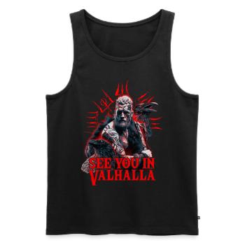 Viking Blood Odin Und Raben Wikinger Kultur - Männer Premium Bio Tank Top - Schwarz - Vorne - AI Model Male 178 light (178cm)